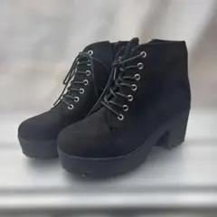 SEABLUE サイズM 厚底ブラックスエードブーツ