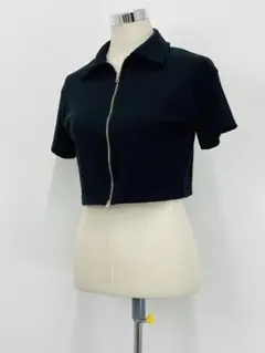 Sweet Night⭐︎春夏肌見せ⭐︎ダブルジップ半袖カットソー【中古】C60