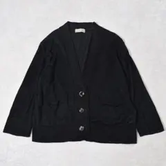 マーガレットハウエル 23SS ファインリネン カーディガン 長袖 黒 Ⅱ