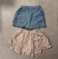 女の子キュロット　まとめ売り　デニム　花柄