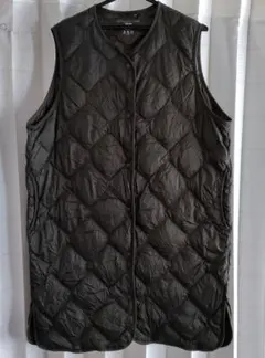 ウルトラライトダウンロングベスト　L　オリーブ