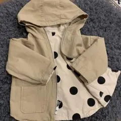 【ELMO】ベージュ ドット柄 ジャケット リバーシブル　100cm