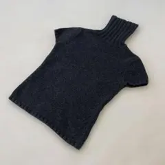 Ralph Laurenダークグレー タートルネック 半袖ニット