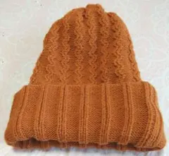 オレンジ ニット帽 フリーサイズ