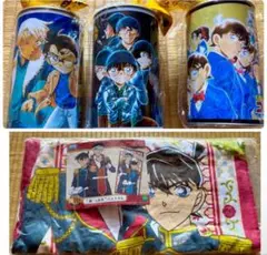非売品　名探偵コナン バスタオル　蓋付容器3個セット