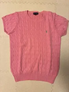 RALPH LAUREN ラルフローレン 半袖 ケーブルニット ピンクのサムネイル