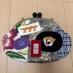 古布リメイクがま口バッグ 唐獅子 駒刺繍 留袖 - メルカリ