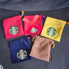 Starbucks 巾着袋セット カラフル 4個