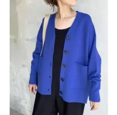 スピックアンドスパン　ダブルジャガード ビッグカーディガン