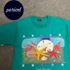 P2305 vintage 90s ガルフショアーズ　ヒトデ　プリントTシャツ