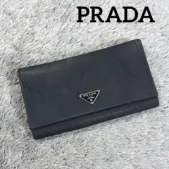 PRADA プラダ 三角プレートロゴ テスート ナイロン × レザー 長財布のサムネイル
