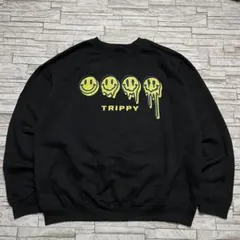 USA古着 スウェット TRIPPT スマイルロゴ サイケデリック ヒッピー