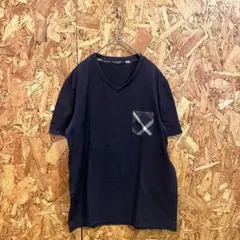 BLACK LABEL CRESTBRIDGE 半袖Tシャツ Vネック ネイビー