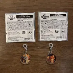 【新品未使用】ズートピア2　オーマイカフェ　ニック　ジュディ　ストローチャーム