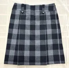 MACPHEE タイトスカート グレー チェック　サイズ36 ウール99%