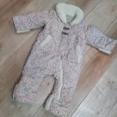 プティマイン ジャンプスーツ 花柄 80 女の子 赤ちゃん アウター 防寒