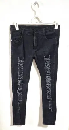SAINT LAURENT PARIS ダメージスキニーデニム - メルカリ