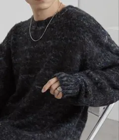オーバーサイズニットセーター ブラック