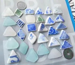 シー陶器＆シーグラスSET ～形SPECIAL△□◇R7③