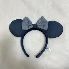 ディズニー　ミニーマウス デニム生地　カチューシャ