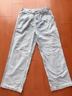 GU ライトブルーデニム ワイドパンツ メンズS