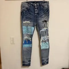 AMIRI ペイズリー柄パッチ デニムパンツ　30 AMIRI ペイズリー柄パッチ デニムパンツ 30 - メルカリ