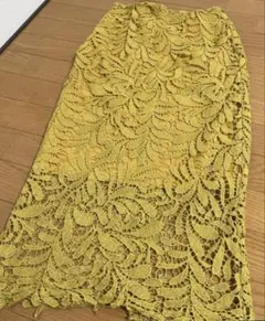 【美品】　fifth レース　流行色　イエロー スカート S 春夏　スプリング