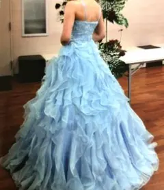 ライトブルー ウェディングドレス ロングドレス