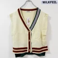タグ付　ミルクフェド　ニットベスト　カーディガンベスト　スクール　アクリル