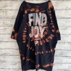 US古着 リメイク Tシャツ ブリーチ加工 タイダイ FINDJOY 黒 XXL
