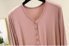 マタニティ パジャマ ワンピース 授乳服 長袖 前開き ローズ