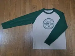 mont-bell 長袖カットソー 150 ベージュ/グリーン