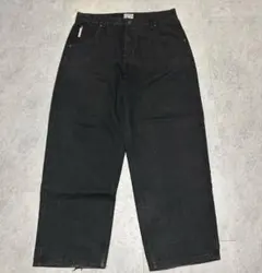 HOODLE バギーデニムパンツ スケート ブラック 赤ステッチ W30