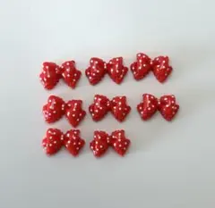 ネイルパーツ リボン ドット ウィッシュコア 8個