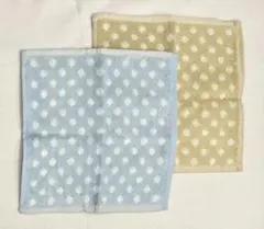 【未使用】タオルハンカチ ドット柄 2枚セット
