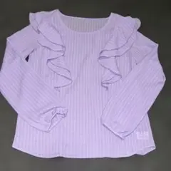 GU ラベンダーフリル長袖シャツ S