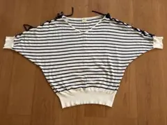 ボーダー柄 Vネック 半袖 カットソーのサムネイル