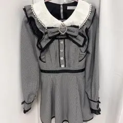 ReAmour リアムール 配色レイヤードワンピース ブラック - メルカリ