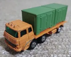 トミカ 黒箱90 コンテナ運搬車 三菱ふそう グリーンxオレンジ 箱なし 日本製