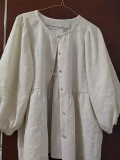 グローバルワークアイボリー 7分袖 バルーンスリーブ シャツ