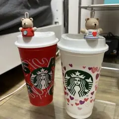 【新品未使用】スターバックス リユーザブルカップ　クリスマス・ハート柄セット