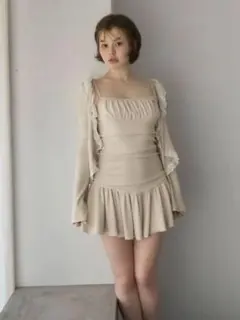 ANDMARY Lilith gather set dress beige - メルカリ
