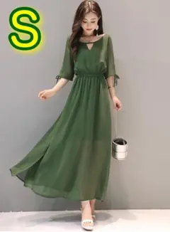 【新品】パーティードレス　緑　Ｓサイズ