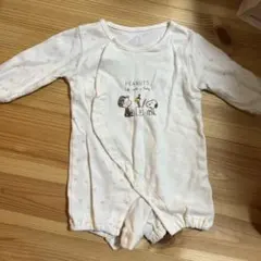 PEANUTS スヌーピー ロンパース 長袖 ホワイト 60サイズ