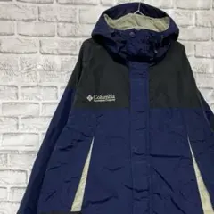 コロンビア　マウンテンパーカー　ブルー2XL ロゴ刺繍アウトドア0204