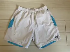 YONEX バドミントンパンツ Lサイズ ホワイト/ブルー