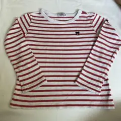 MIKI HOUSE ミキハウス 赤 ボーダー 長袖 Tシャツ 120