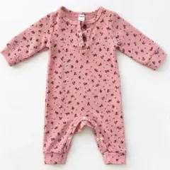 SHEIN ベビー ロンパース 花柄 ワッフル生地 68cm