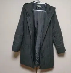 ロングダウンコート フード付き チャコールグレー LL hareiro