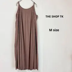 THE SHOP TK プリーツキャミワンピース　M ブラウン　バックリボン